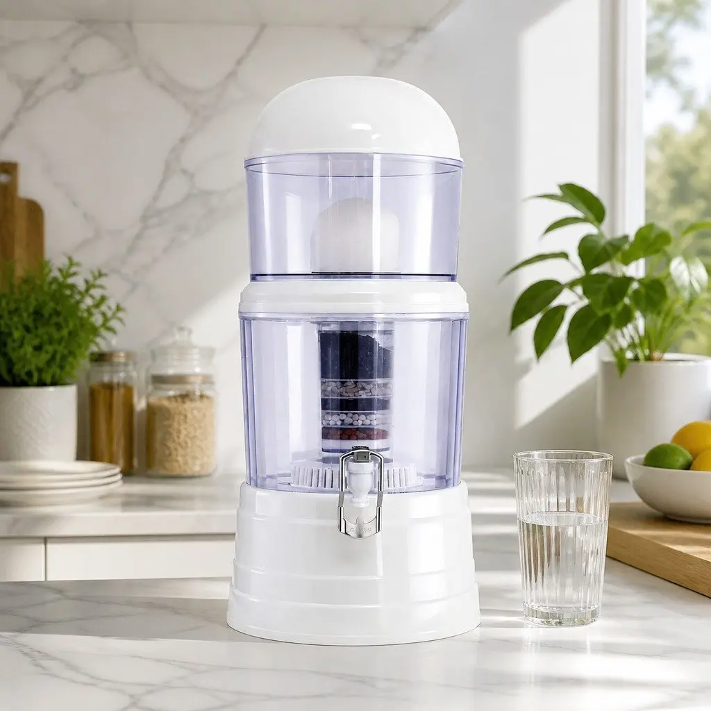 Benchtop Water Filter Food-grade PP/AS Plastic 14L White