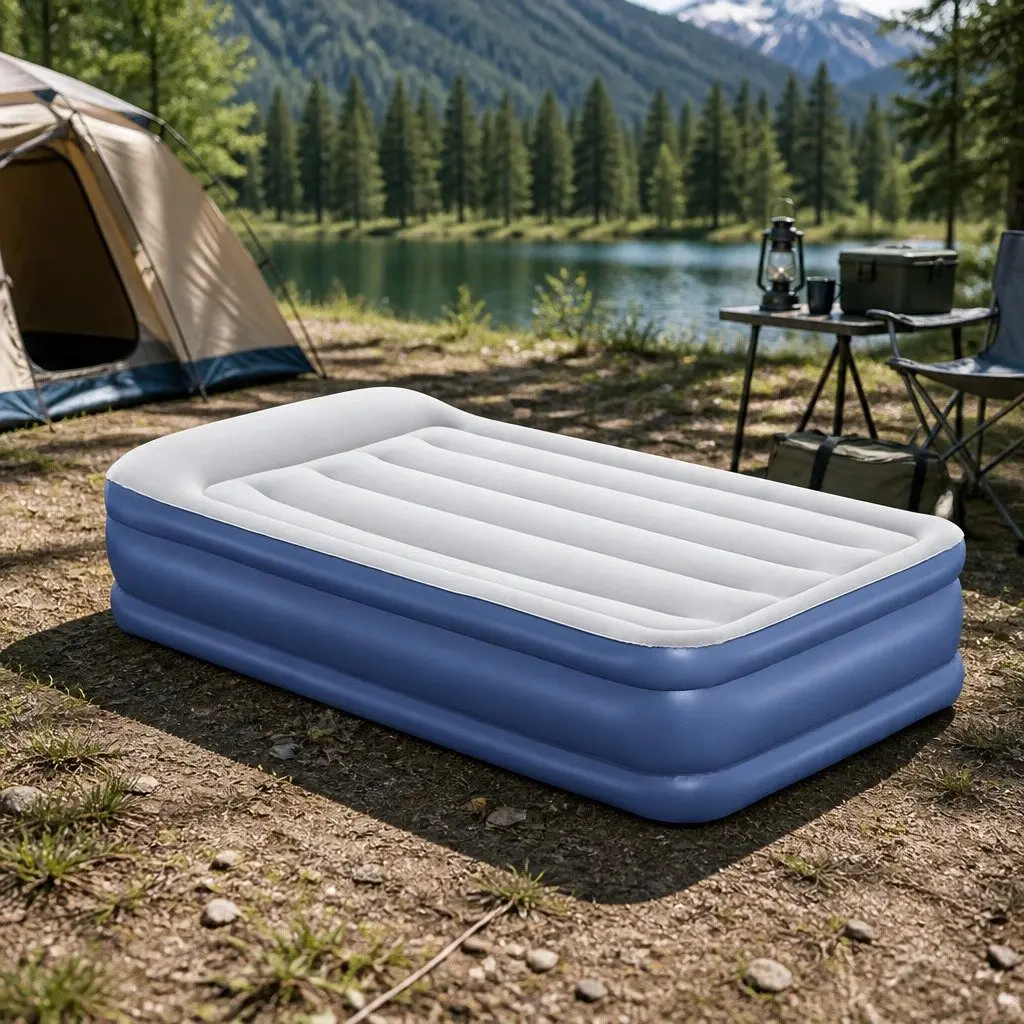 Single Air Mattress for Camping and Home Use