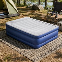 Queen Size Air Mattress with Built-in Pump for Camping