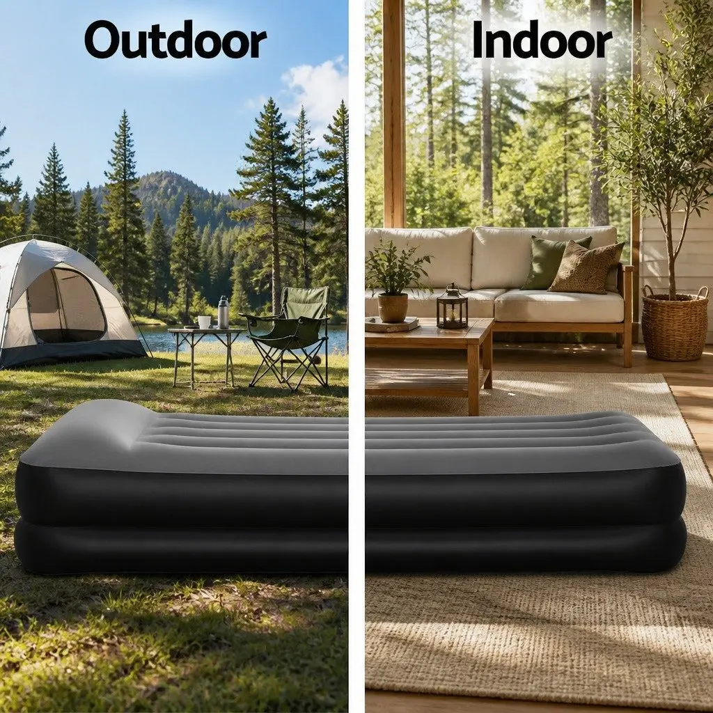 Single Air Mattress Inflatable Bed Tritech 191cm x 97cm 46cm Black