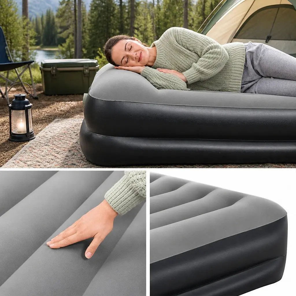 Single Air Mattress Inflatable Bed Tritech 191cm x 97cm 46cm Black