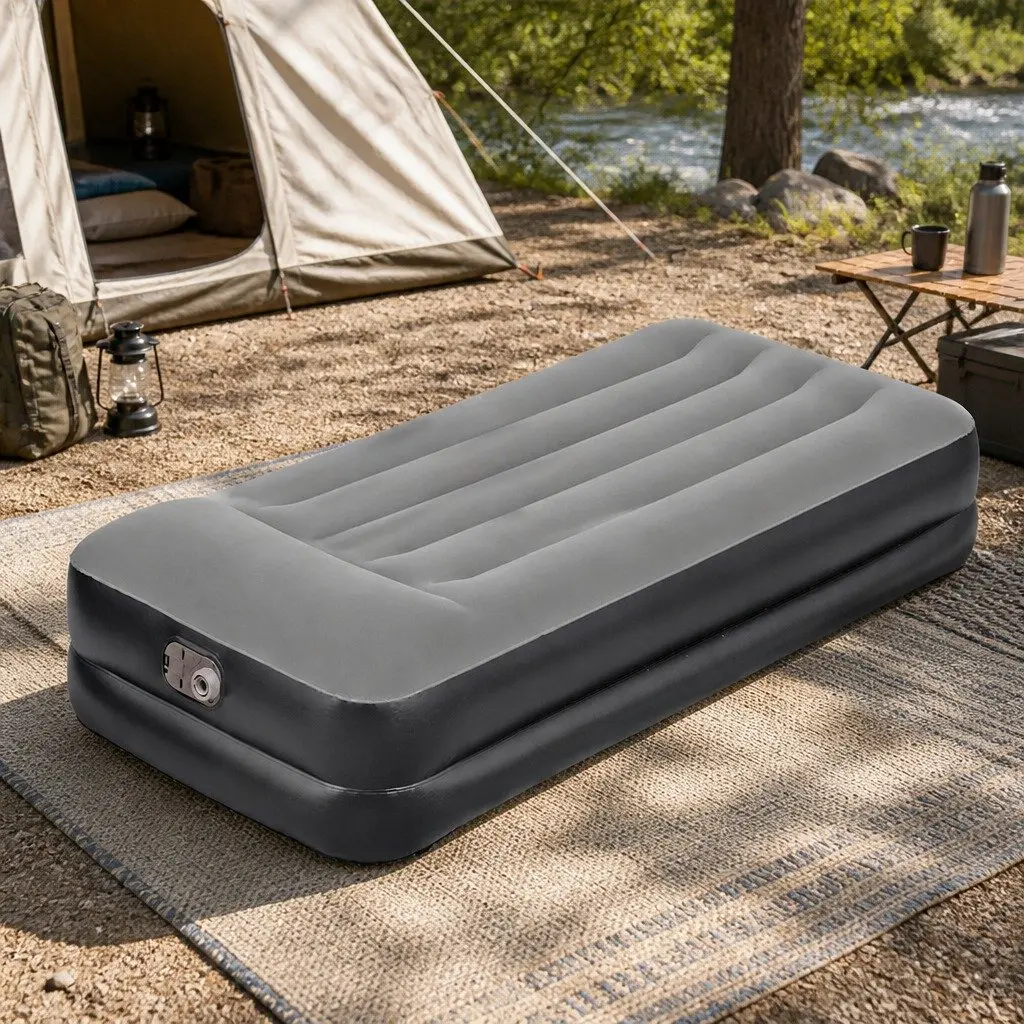 Single Air Mattress Inflatable Bed Tritech 191cm x 97cm 46cm Black