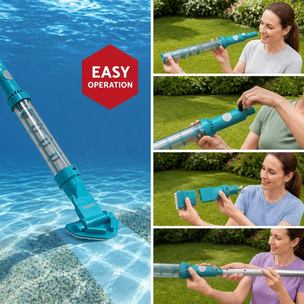 Cordless Pool Vacuum Cleaner Rechargeable Swimming Pool Cleaning Kit Submersible