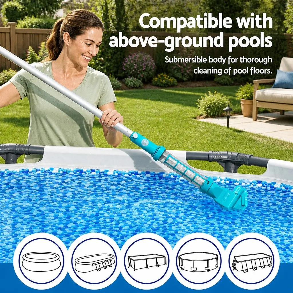 Cordless Pool Vacuum Cleaner Rechargeable Swimming Pool Cleaning Kit Submersible
