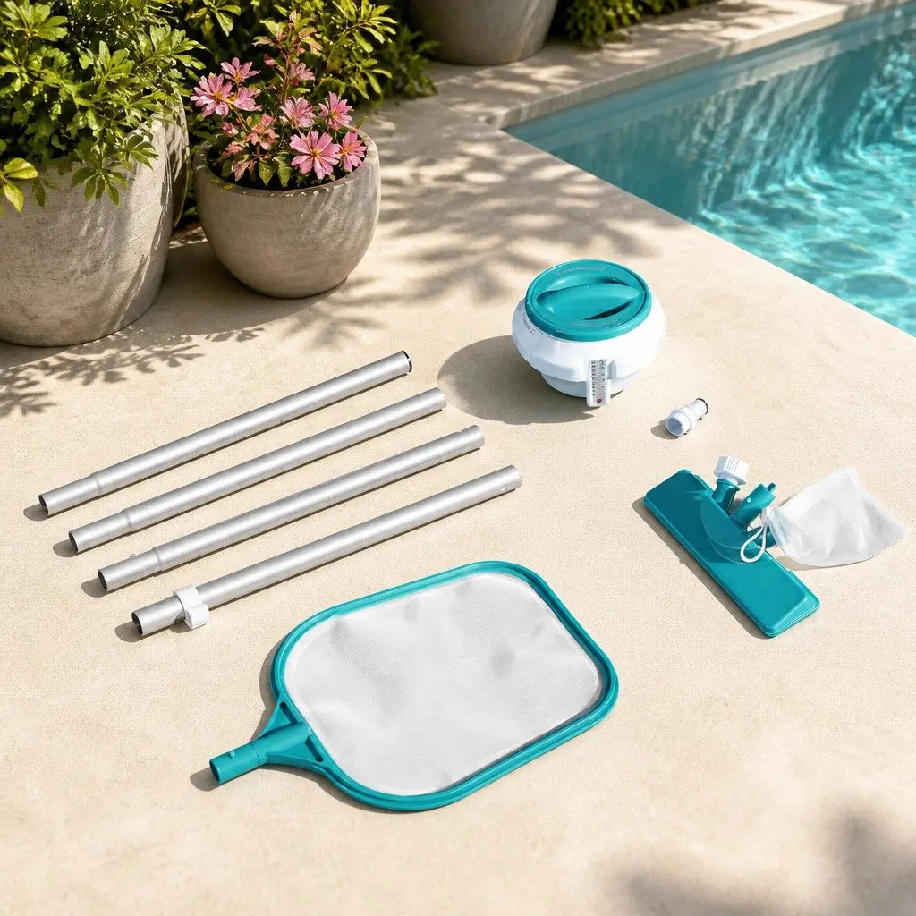 Pool Cleaner Vacuum Skimmer Kit with Thermometer