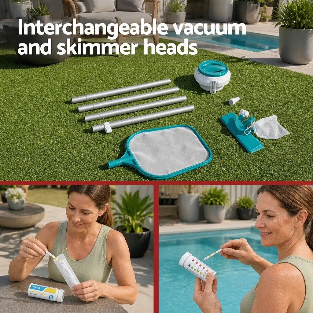 Pool Cleaner Vacuum Skimmer Kit with Thermometer