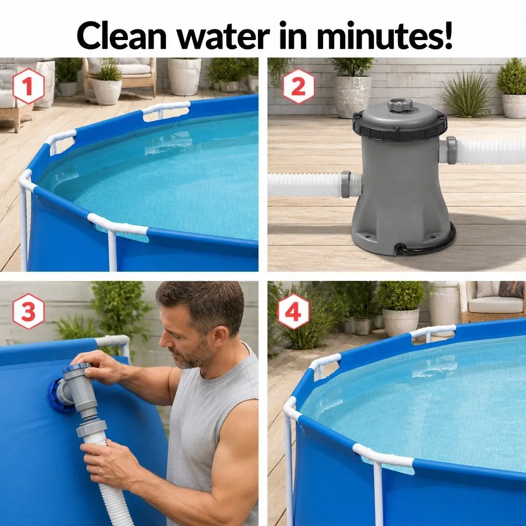 Pool Filter Pump Plastic 330GPH Above-Ground