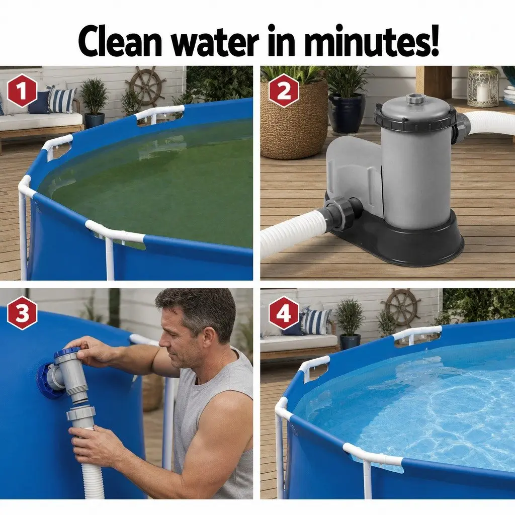 1500GPH Pool Filter Pump for Above Ground Pools