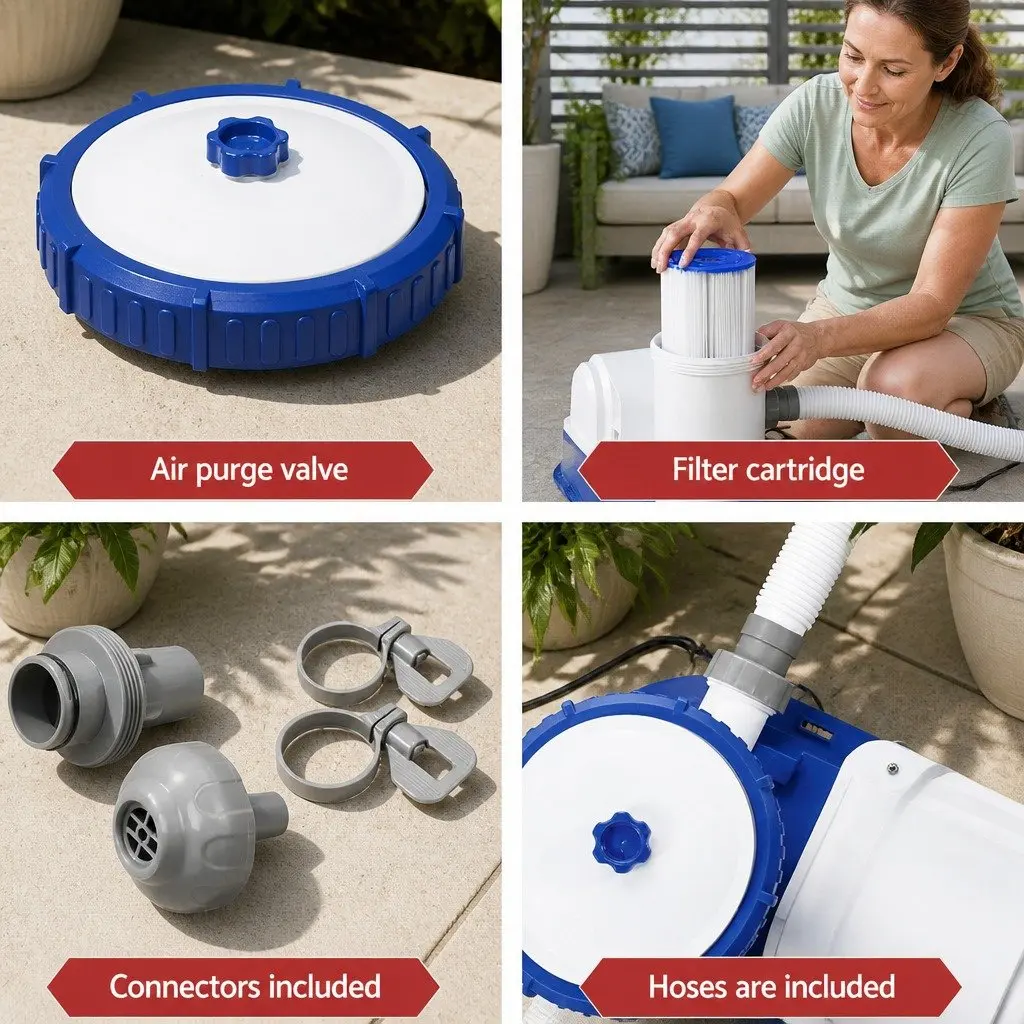 Pool Filter Pump 2500GPH Above Ground Swimming Pools Water Cleaner System