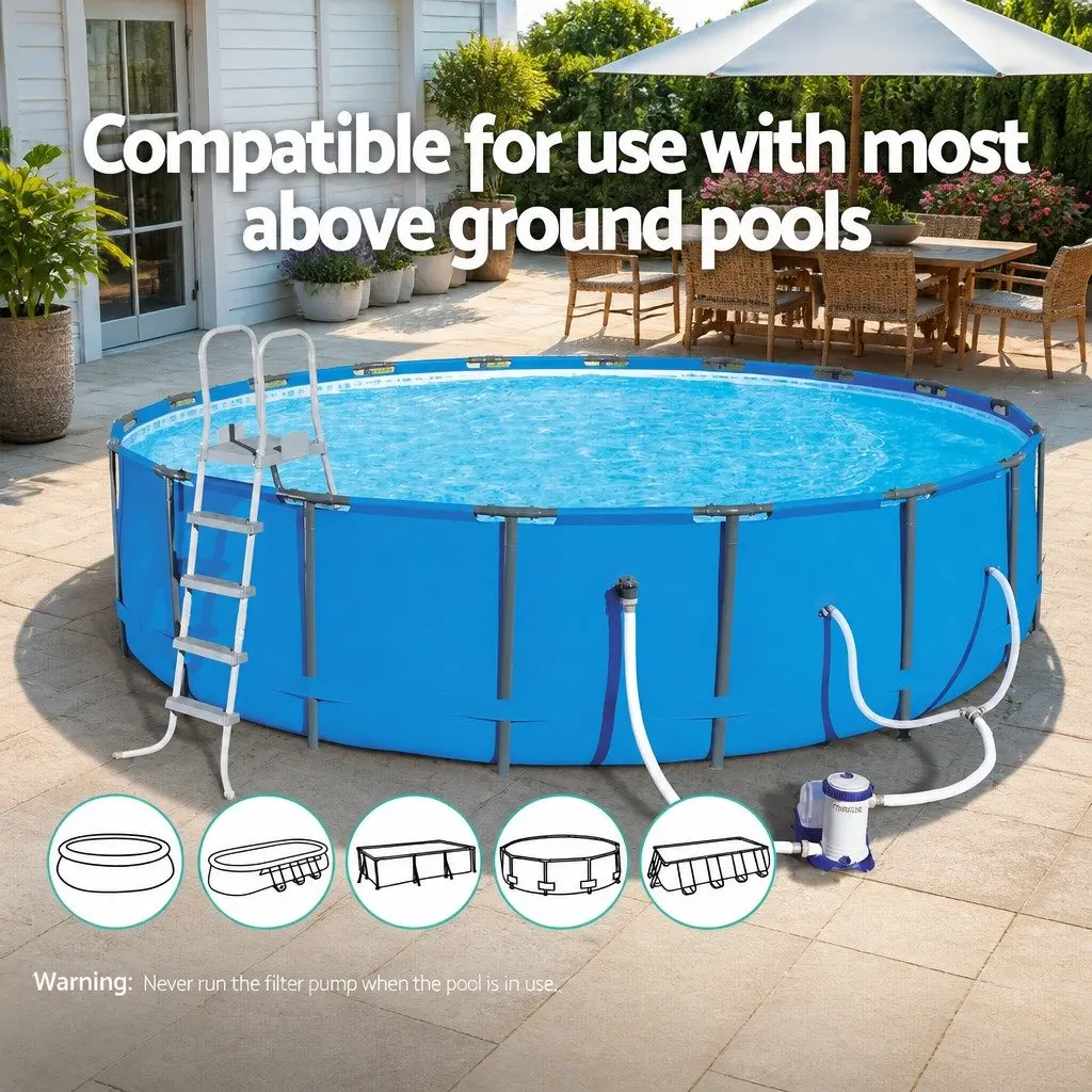 Pool Filter Pump 2500GPH Above Ground Swimming Pools Water Cleaner System
