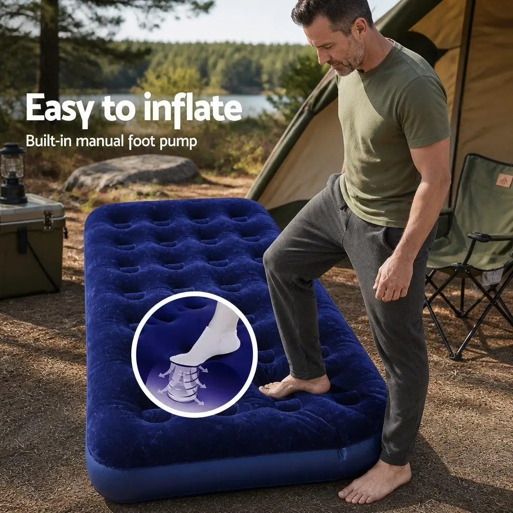 Single Inflatable Air Mattress for Indoor and Outdoor