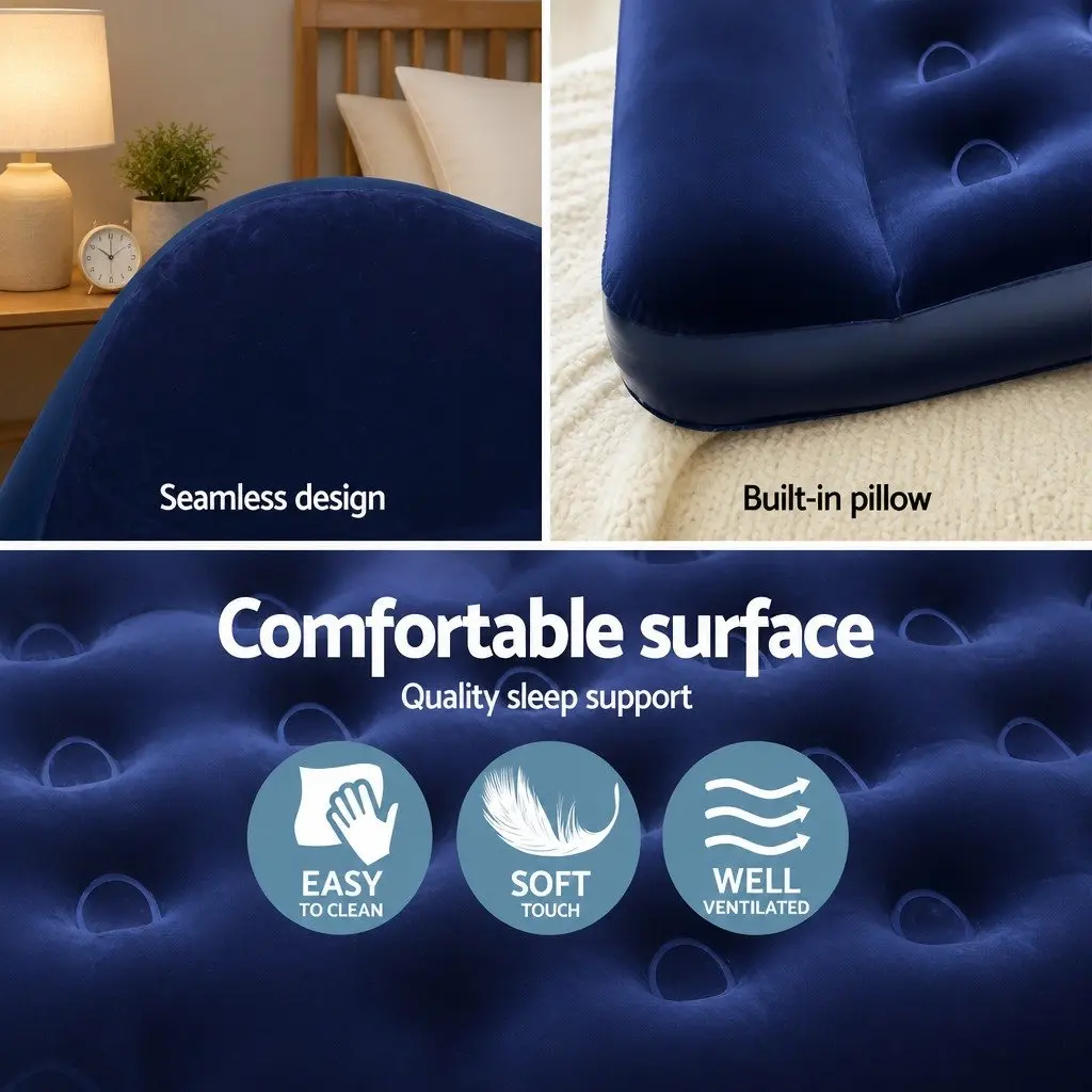 Single Inflatable Air Mattress for Indoor and Outdoor