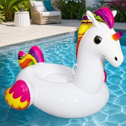 Durable Unicorn Inflatable Pool Float Rider 224x156cm