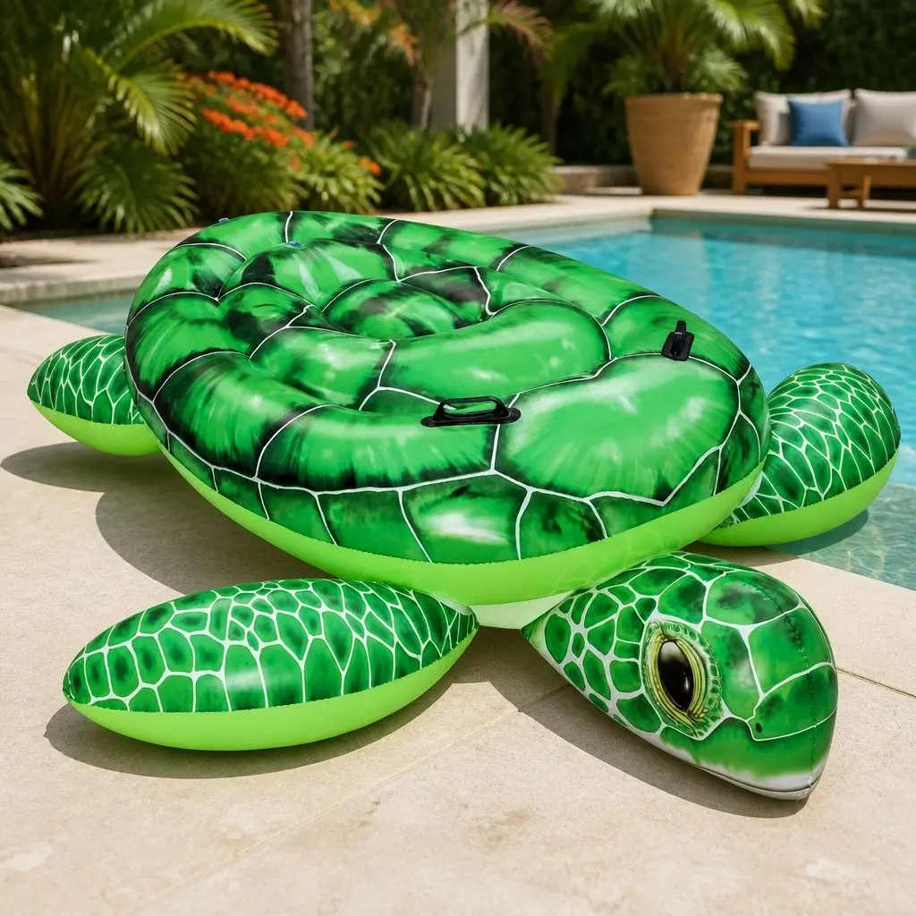 Turtle Rider Inflatable Pool Float for Summer Fun