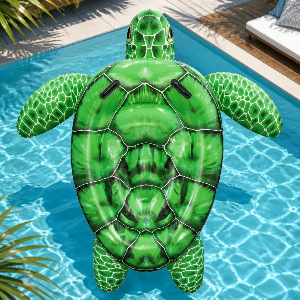 Turtle Rider Inflatable Pool Float for Summer Fun
