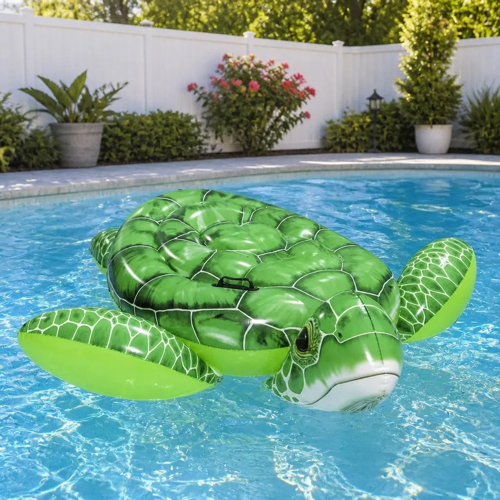 Turtle Rider Inflatable Pool Float for Summer Fun