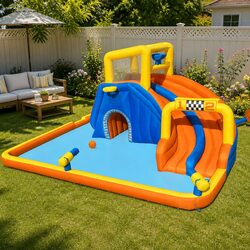 Durable Inflatable Water Slide Park 551x502x265cm