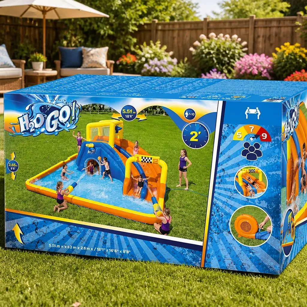 Inflatable Water Slide Park 551x502x265cm