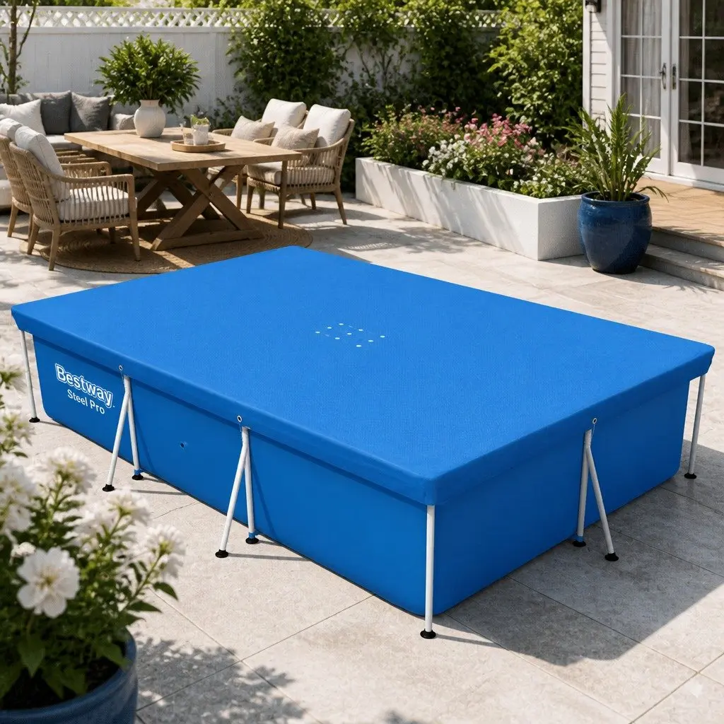 Pool Cover PE 3.04m x 2.05m Multicolour for 3x2.01m Above Ground Swimming Pools
