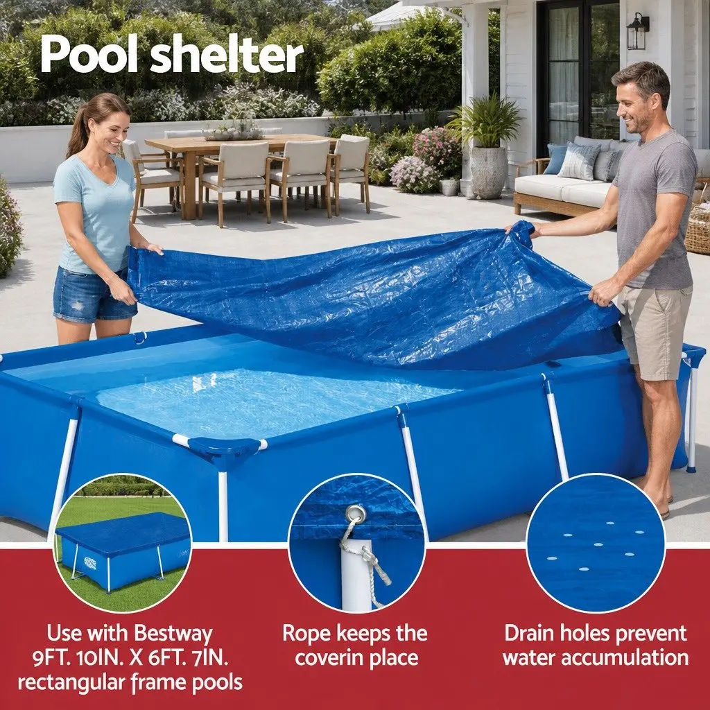Pool Cover PE 3.04m x 2.05m Multicolour for 3x2.01m Above Ground Swimming Pools