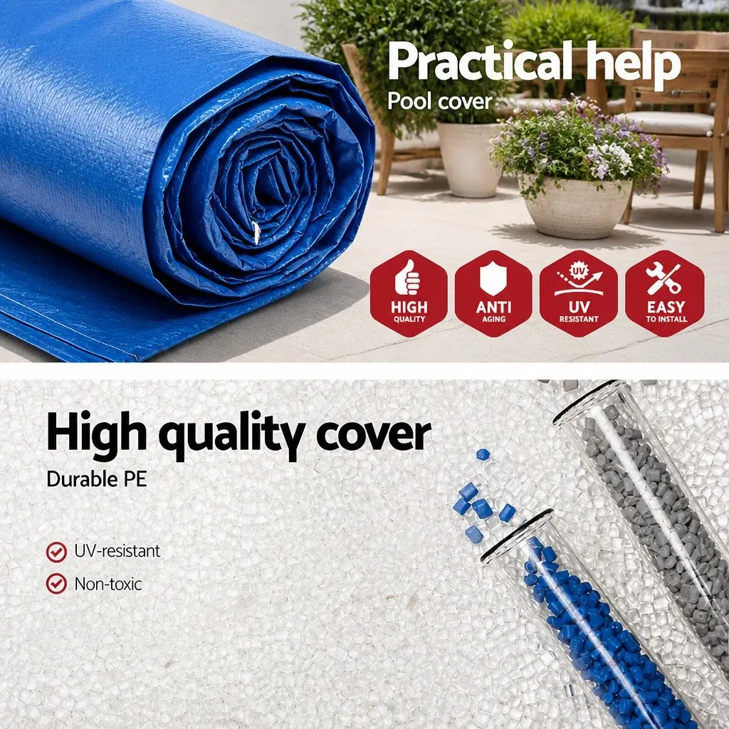 Pool Cover PE 3.04m x 2.05m Multicolour for 3x2.01m Above Ground Swimming Pools