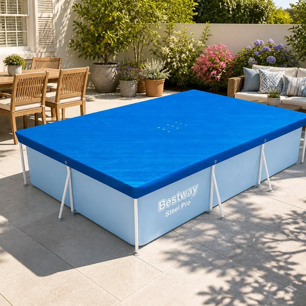 Pool Cover PE 3.04m x 2.05m Multicolour for 3x2.01m Above Ground Swimming Pools