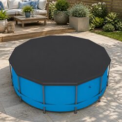 Heavy-Duty Round Pool Cover 3.7m with Drainage Holes
