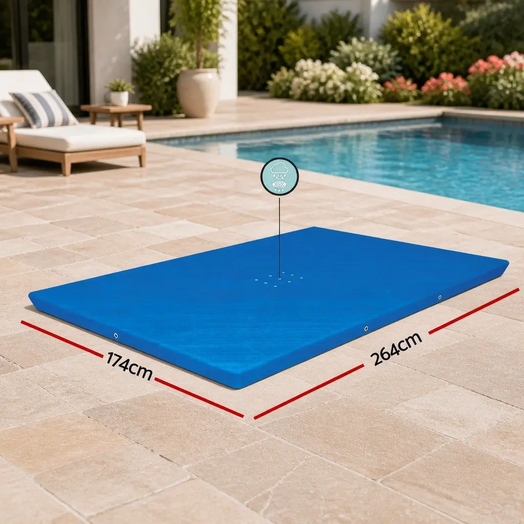 Blue PE Rectangle Pool Cover 264x174cm