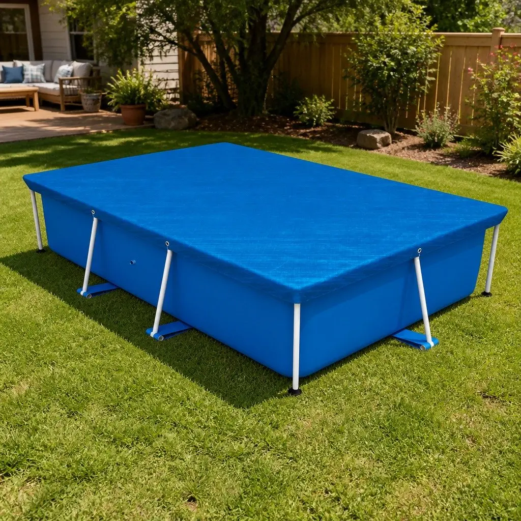 Blue PE Rectangle Pool Cover 264x174cm