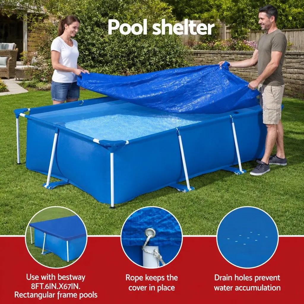 Blue PE Rectangle Pool Cover 264x174cm