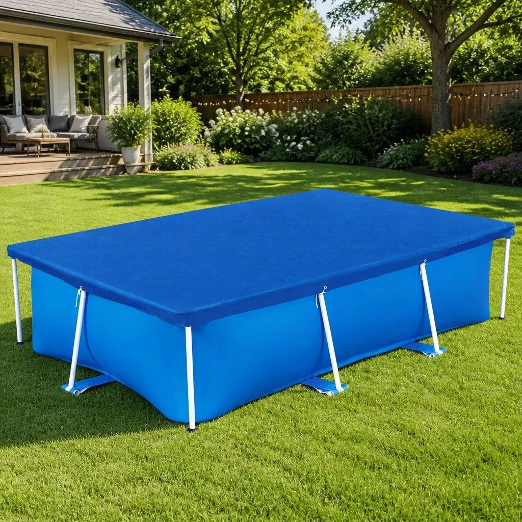 Blue PE Rectangle Pool Cover 264x174cm