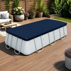 Durable Above Ground Pool Cover 3.96x1.85m with Drainage