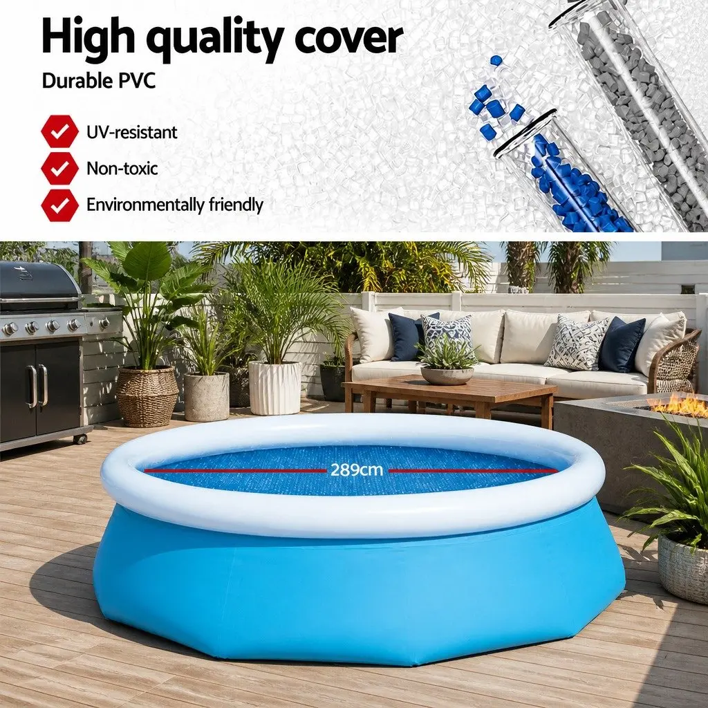 Round Pool Cover PE PVC 3.05m 10ft Diameter Blue