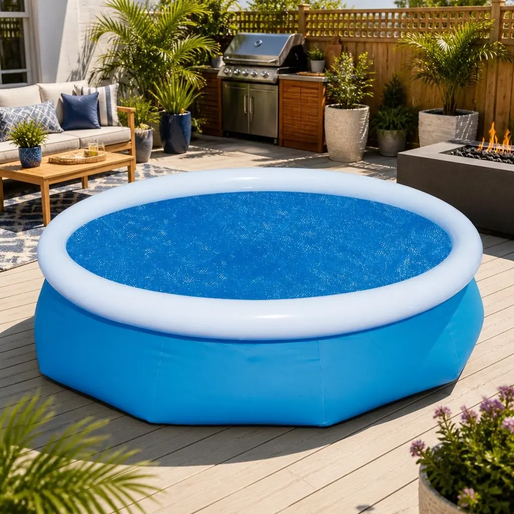 Round Pool Cover PE PVC 3.05m 10ft Diameter Blue