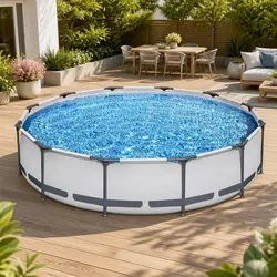 Sturdy 366cm Round Above Ground Pool with Filter Pump
