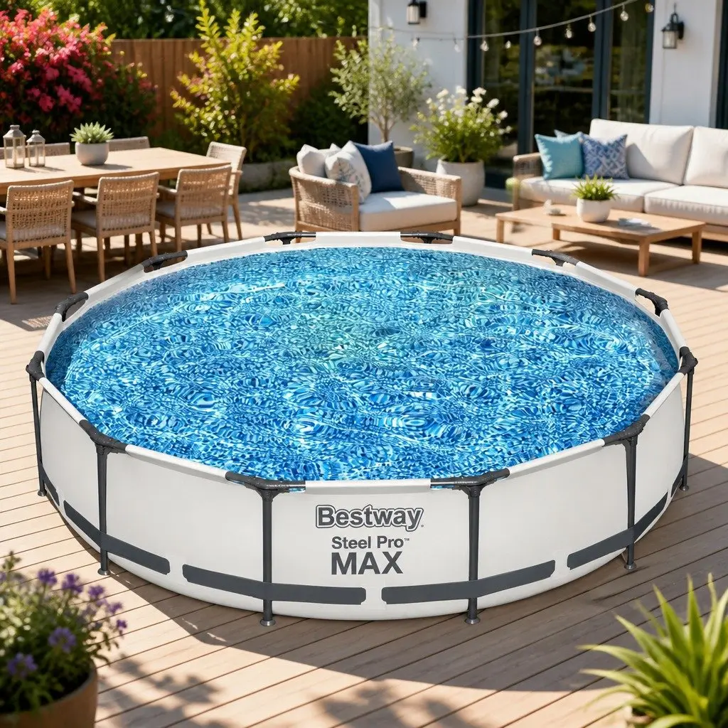 366cm Round Above Ground Pool with Filter Pump