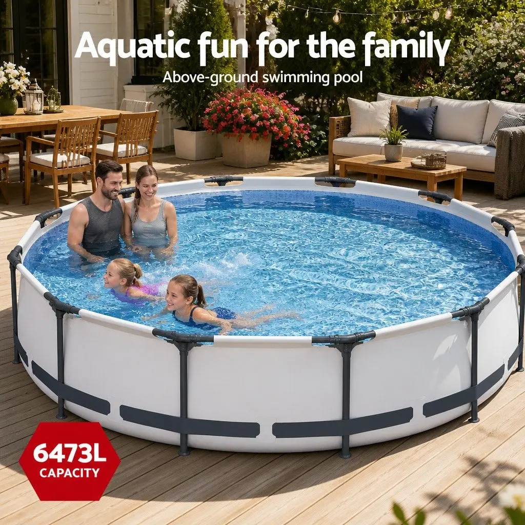 366cm Round Above Ground Pool with Filter Pump