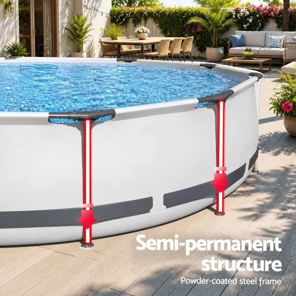 366cm Round Above Ground Pool with Filter Pump
