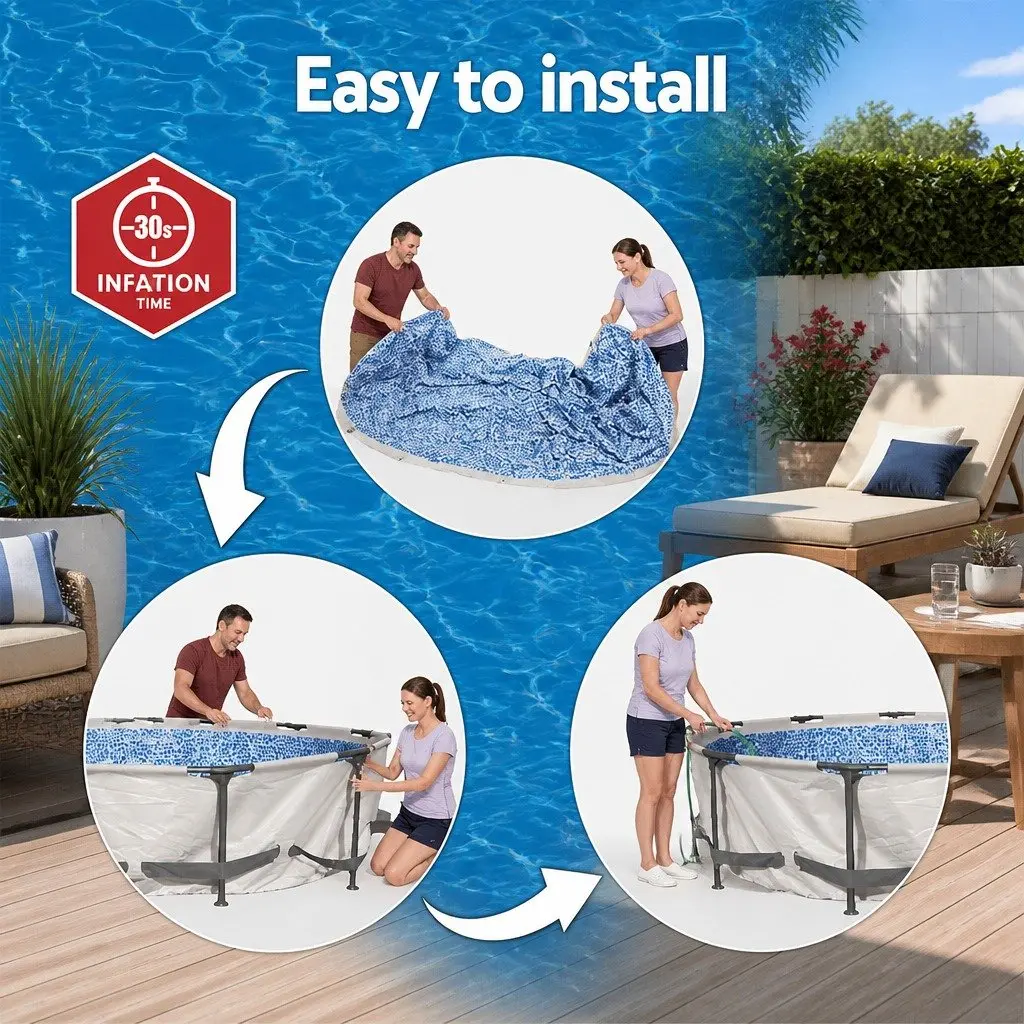 Steel Frame Round Above Ground Swimming Pool 366cm