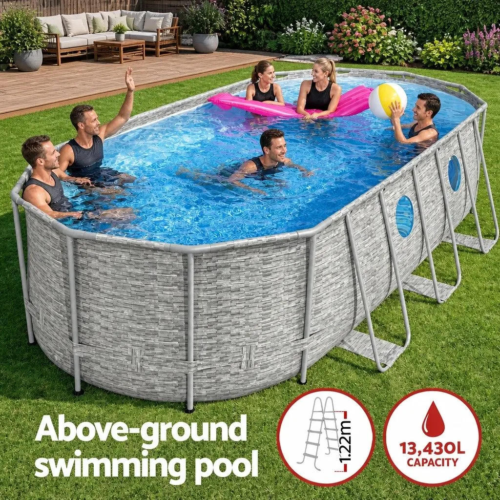 Above Ground Pool with Steel Frame and Filter Pump