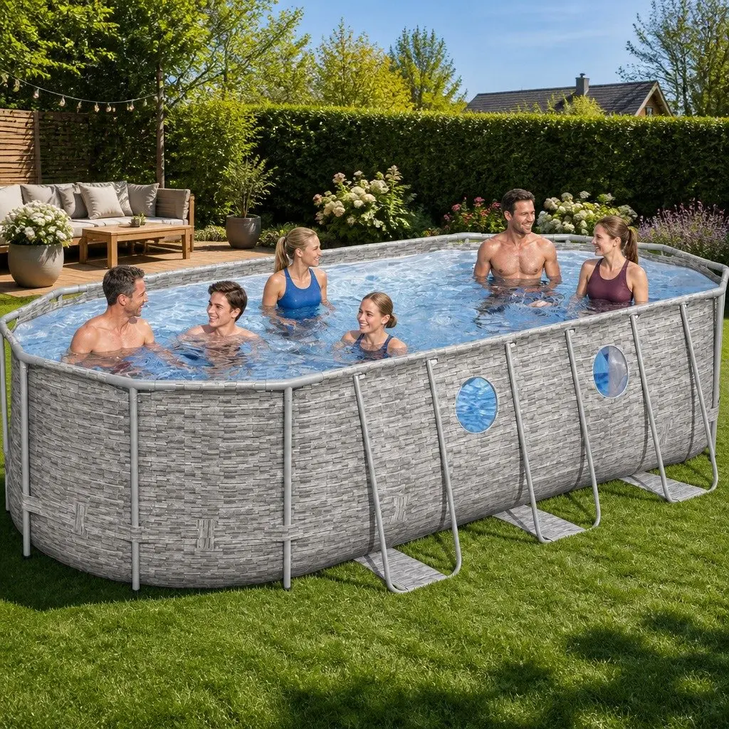 Above Ground Pool with Steel Frame and Filter Pump
