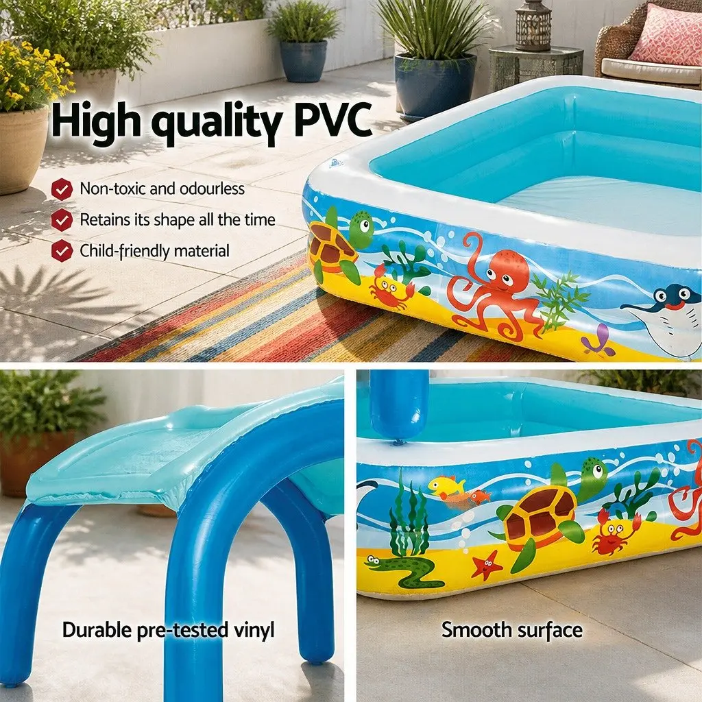 Kids Inflatable Swimming Pool with Canopy 140x140cm