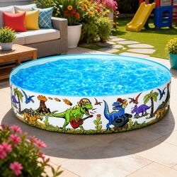Dinosaur-Themed Kids Above Ground Swimming Pool 183cm