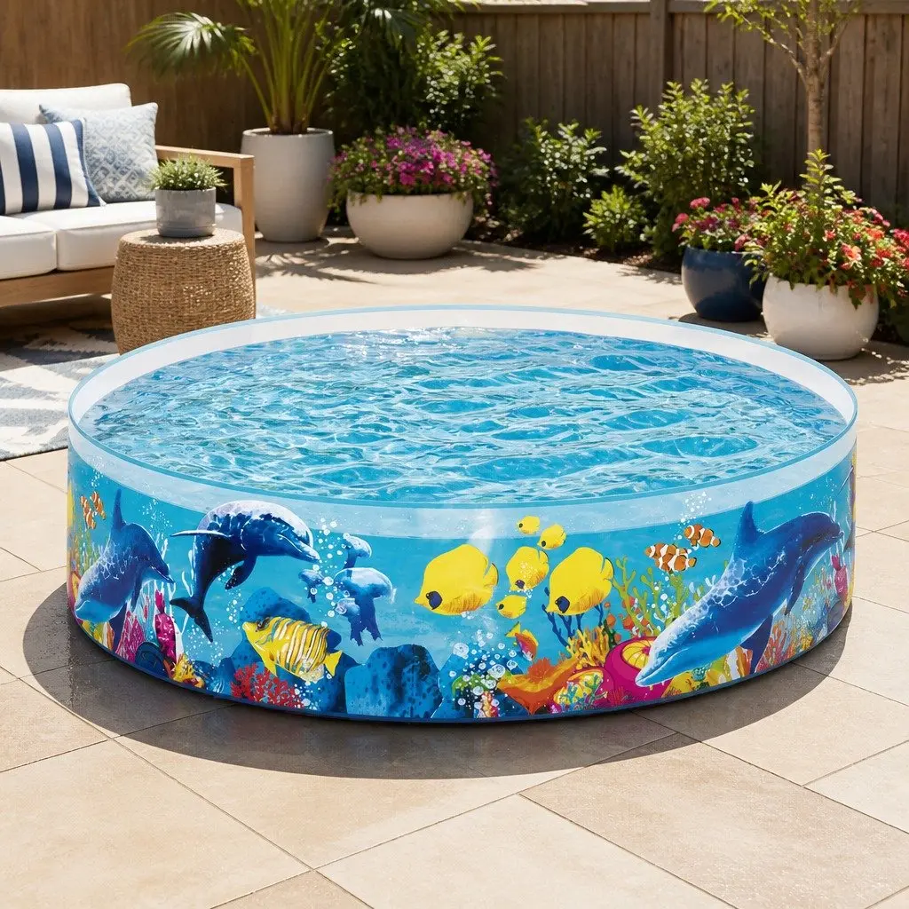 Kids Swimming Pool Rigid PVC 183cm Colorful Undersea Play
