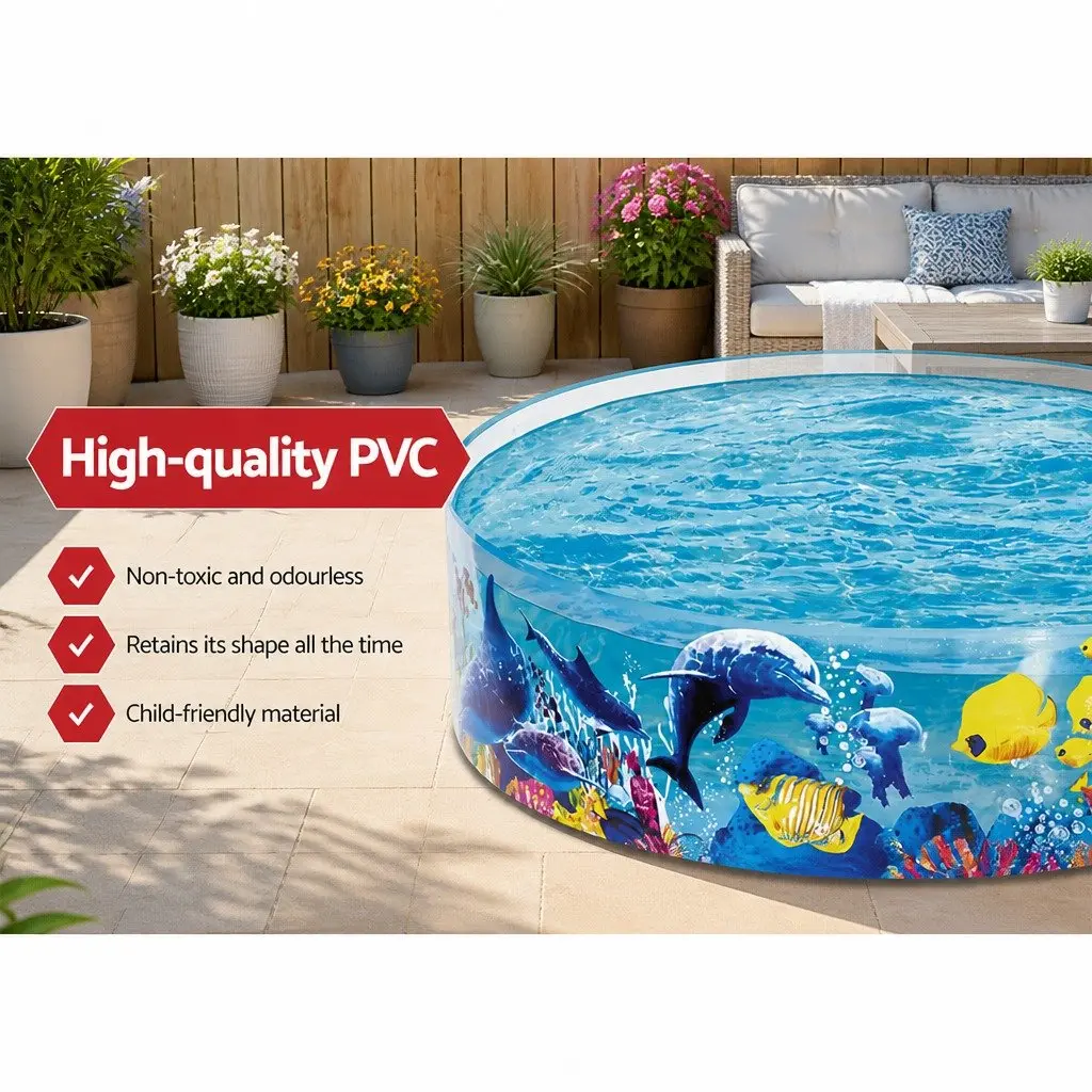 Kids Swimming Pool Rigid PVC 183cm Colorful Undersea Play