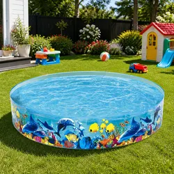 Colorful Rigid Above Ground Kids Swimming Pool 244cm