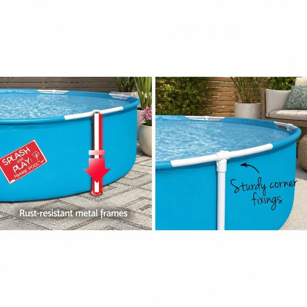 Kids Round Swimming Pool 152cm Steel Frame