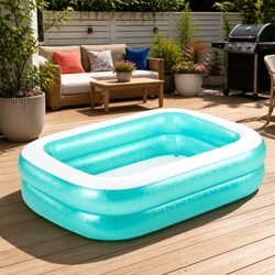 Durable Inflatable Kids Swimming Pool 200x146x48cm