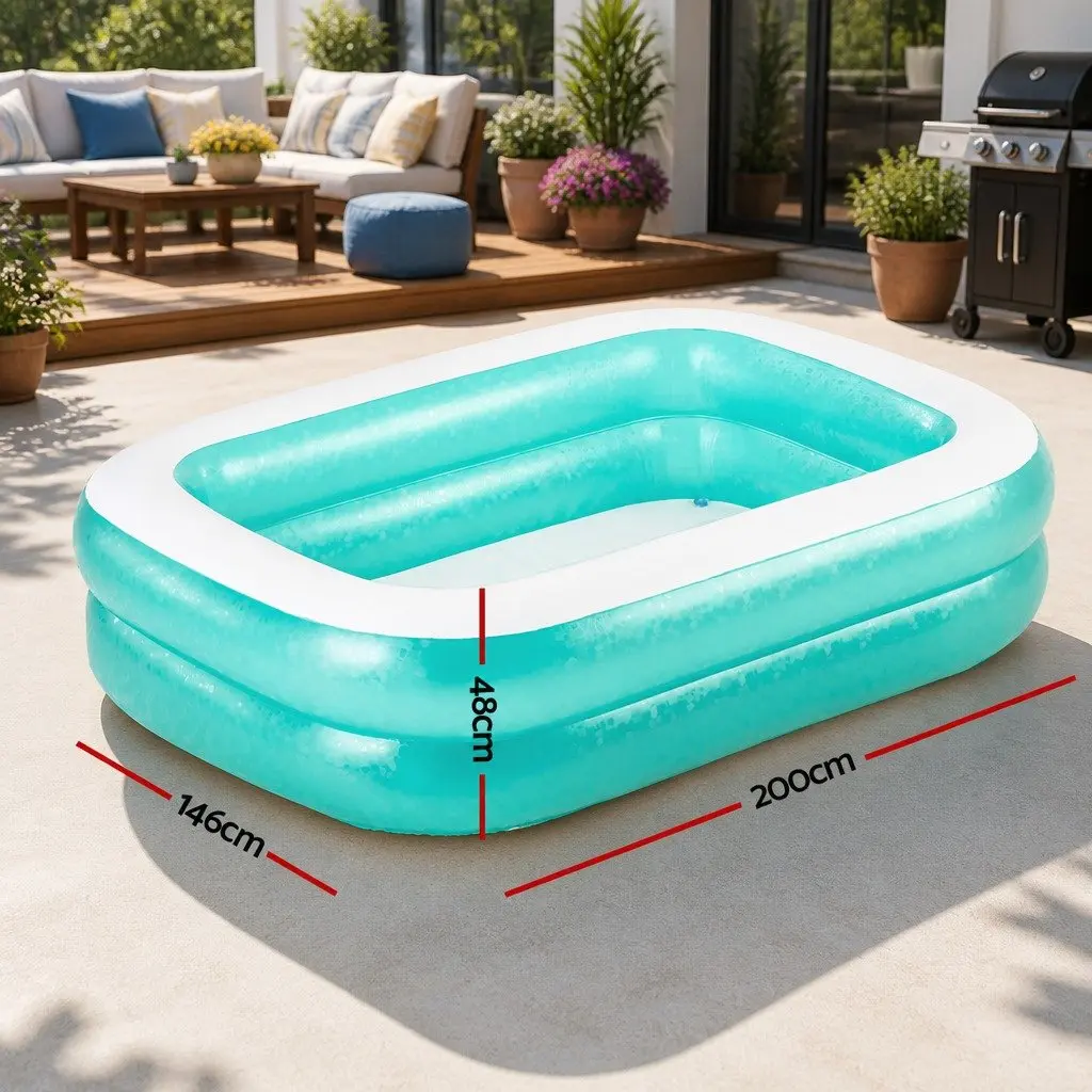 Inflatable Kids Swimming Pool 200x146x48cm