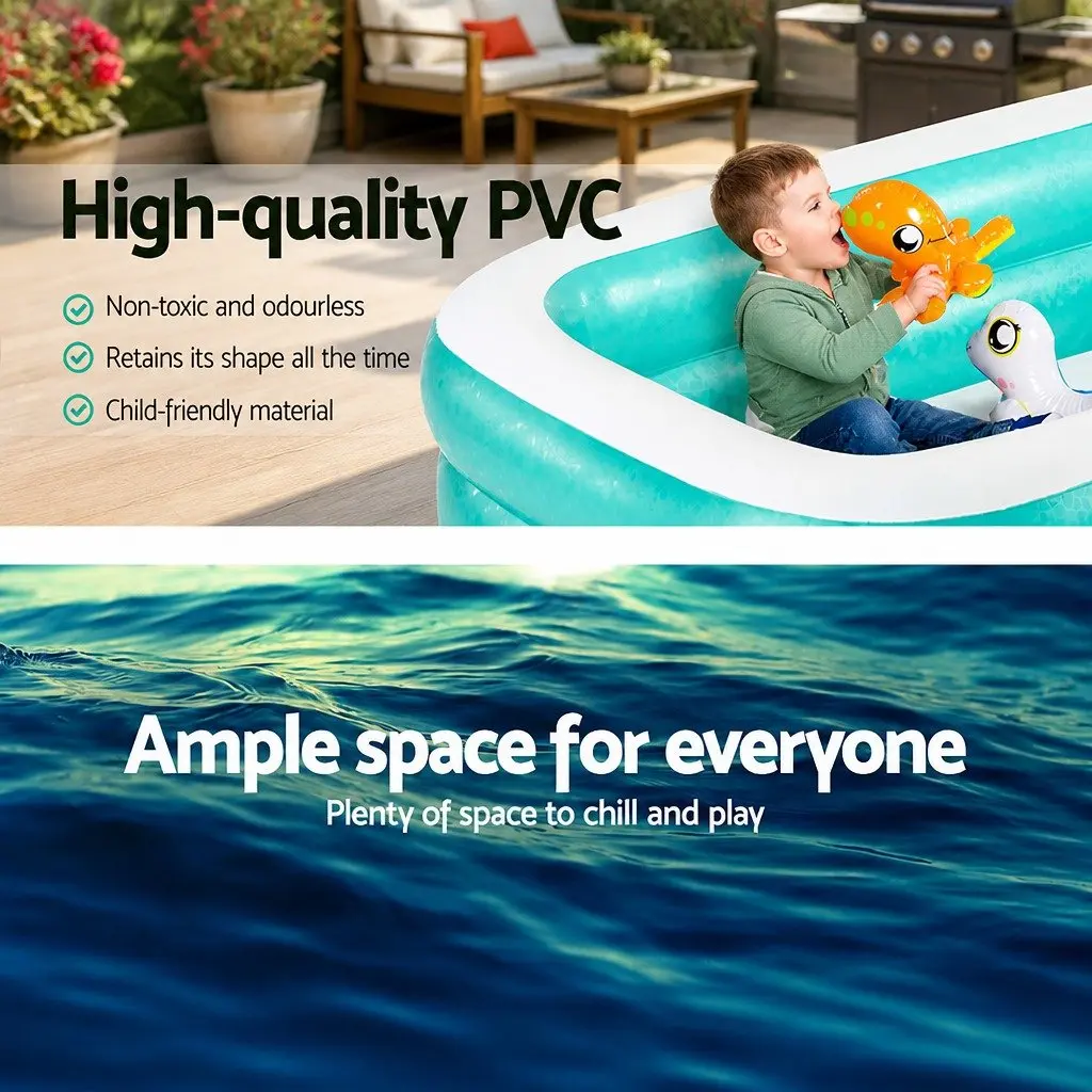 Inflatable Kids Swimming Pool 200x146x48cm